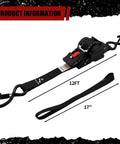 4 Pack Auto-Retractable Ratchet Tie Downs 1 Inch by 12 Foot Cargo Straps with hooks for secure load tightening.