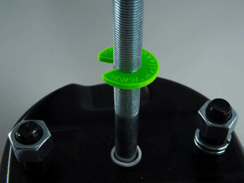 Air Brake Stroke Indicator Tool For Quick No Fuss Pushrod Checks, Five Eighth Inch Pushrod, One And Three Eighth Inch Outer Diameter shown installed