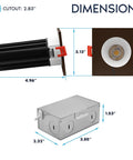 Dimensions of 2 Inch Led Recessed Lighting Kit Featuring Heavy Hitter Glare Free Deep Recessed Trim Round White And Square Bronze.