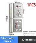Rock Solid 5 Inch Stainless Steel Flag Hinge With Detachable Pin And 360 Degree Smooth Swing Heavy Duty Rust Busting Heat Resistant Door Hardware Built Tough For Any Weekend Warrior with measurements shown.