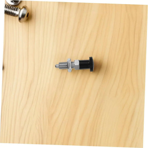 Heavy Duty Stainless Steel Indexing Plunger Pin Packs A Quick Reset Spring Knob that snaps back fast on wood surface.