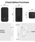 Dimensions and installation guide for Smart Door Lock With WiFi And Bluetooth Gateway, No Keys Needed Keyless Entry With Code.