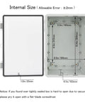 Open IP65 Waterproof Junction Box Enclosure With Hinged Clear Cover, ABS Plastic, Showing Internal Dimensions 11.4 x 7.5 x 5.5 Inches