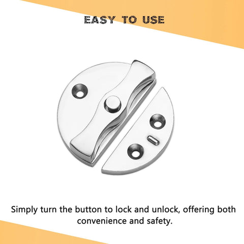 Heavy Duty Marine Boat Door Catch Latch in 316 Stainless Steel for Superior Corrosion Resistance, round twist lock with components displayed
