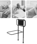 Sturdy Height Adjustable Bed Rail With Handy Storage Pockets For Elderly Safety, Supports Up To 400 Lbs, Easy Install