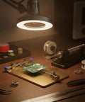 Versatile PCB Soldering Clamp For 3mm To 8mm Boards Gold Finish Stainless Steel Bench Fixture under workspace lamp