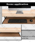 Slick Under Desk Keyboard Tray Platform Extra Wide 30 Inch Wooden Organizer For Gaming And Home Office Heavy Duty Ball Bearing Slides for office setup with keyboard and mouse.