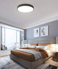 Round Flush Mount LED Ceiling Light 27W 15.7-Inch Black Modern Fixture For Kitchen Dining Hallway Living Room Bedroom Office Anti Glare