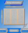 Sizing chart for Fiberglass Air Filter 16x25x1 With Double Strut GDS Series Made In USA Box Of 12