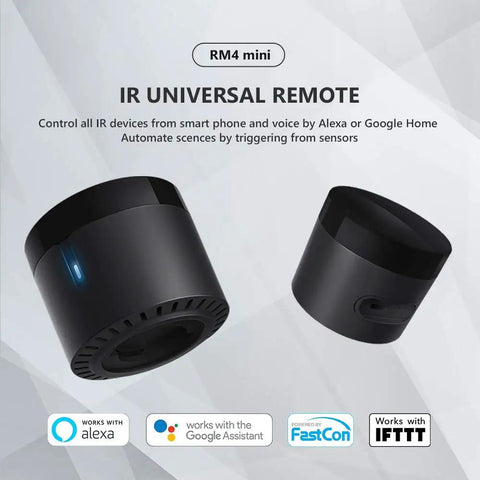 RM4 Mini IR Universal Remote Control With 2.4 GHz WiFi Hub for TV Air Conditioner STB - works with Alexa, Google Home, IFTTT
