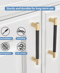 10 Pack Black And Gold Knurled 5 Inch 128mm Hole Center Cabinet Handles on white kitchen cabinet doors