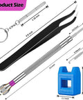 13 Piece Professional Watch Screwdriver Set With Micro Precision Bits and tools including tweezers and bit holder, product size details shown.