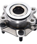 Heavy Duty Front Wheel Hub And Bearing Assembly Fits 2013 2019 Nissan Sentra NV200 2013 2017 Nissan Leaf And 2015 2018 Chevy City Express 5 Lug OE Direct Replacement With Low Runout For Quiet Smooth Rides, front view.