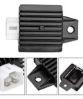 Close-up of voltage regulator from GY6 Ignition Coil Kit With Solenoid Relay And Voltage Regulator For 50cc 125cc 150cc Scooters ATVs