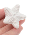 Nautical Ceramic Cabinet Knob White Single Hole Wardrobe Drawer Pull Vintage Vanity Replacement Hardware For Kitchen And Bathroom Dope Quality Finish Durable Easy Grip, starfish shape held in hand