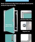 Premium Heavy Duty Aluminum Drywall Access Panel With Paintable Flap, showcasing aluminum frame and high-density gypsum board.
