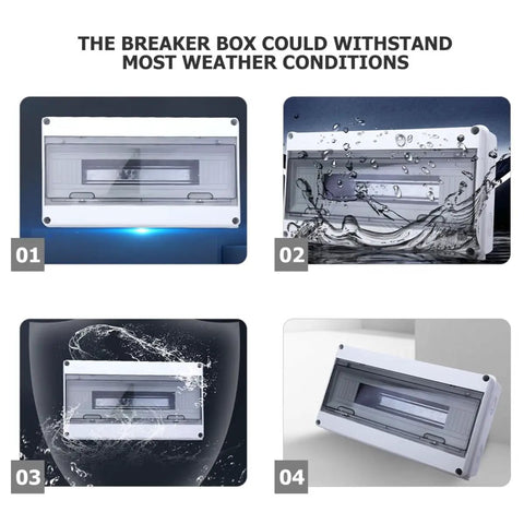Weatherproof 18-Circuit Outdoor Electrical Junction Box with Distribution Panel Enclosure for Home and RV Use, water-resistant test