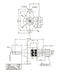 Powerful Tiny 6mm Stroke DC Linear Actuator With 5V 2 Phase 4 Wire Drive For DIY Makers And Robotic Projects Includes 10mm Telescopic Screw Shaft For Precise Smooth Motion In Small Automation. technical drawing of SUS303 M2.3 linear actuator with 4-wire JST connector