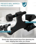 Close-up of adjustable screw on 24 Pack Heavy Duty Hinge Pin Door Stops With Thick Rubber Bumpers Adjustable Zinc Alloy Wall Guards.