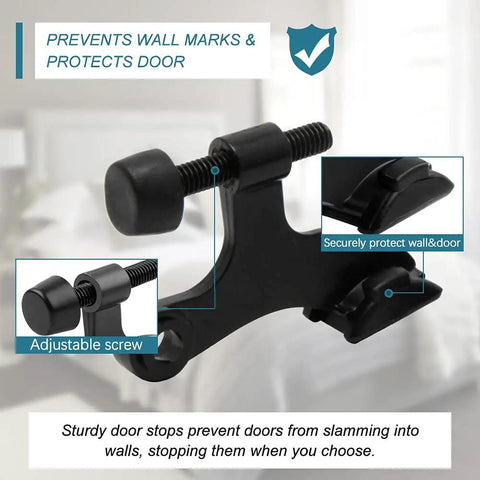 Close-up of adjustable screw on 24 Pack Heavy Duty Hinge Pin Door Stops With Thick Rubber Bumpers Adjustable Zinc Alloy Wall Guards.