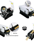 Heavy Duty Semi Automatic Gummed Kraft Tape Dispenser Runs Like Clockwork With Zero Plug Hassle Chews Through Packaging Rolls Smoothly For Fast Box Sealing Up To 100 Mm Width Sturdy Reliable with adjustable water brush and settings.