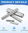 Must Have 70Pcs 2.8mm By 8mm Dowel Pins In 304 Stainless Steel Cylindrical Round Head Shelf Pegs Locating Pins For Bookshelves Cabinets And Furniture GB831 Silver Finish displayed
