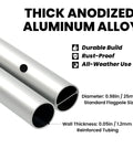 18Ft Aluminum Feather Flag Pole Kit For Swooper Flags showing thick anodized aluminum alloy build