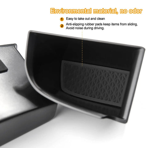 Close-up of 4 Piece Mazda 3 CX30 Door Grab Handle Set With Armrest Cover And Storage Organizer Tray, showing rubber pad feature, left-hand drive model
