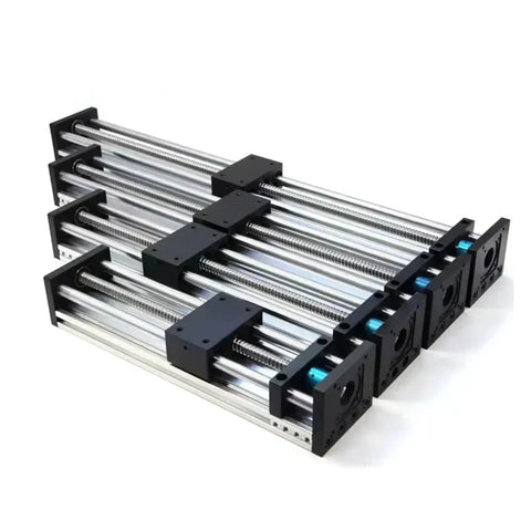 Rock Solid Double Rail Sliding Table With SFU 1204 Ballscrew For Slick XYZ Axis Motion Stage Dead On Precision CNC Platform showing multiple rails.