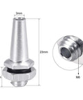 Silver mount and cap for RC Antenna Tube Black 320mm with measurements, shown in detail, for RC cars and FPV drones.