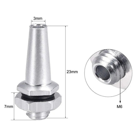 Silver mount and cap for RC Antenna Tube Black 320mm with measurements, shown in detail, for RC cars and FPV drones.