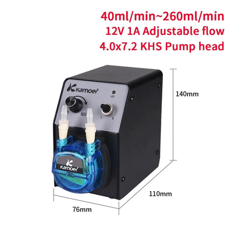 Pro2 12V Peristaltic Dosing Pump 260ml/min Adjustable Speed Motor For Accurate Liquid Transfer Reliable Small Size Design Easy Maintenance High Precision Reversible Function For Home And Industrial Use Applications