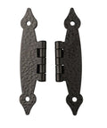 Antique H Hinge With Screws For Cabinet Doors, Retro Lace Cast Iron Hardware, Durable Flush H Hinges, black finish