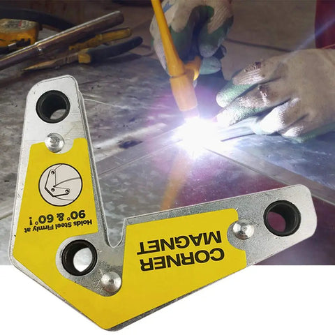 Heavy Duty Multi Angle Welding Fixer Holds 60, 90, 120 Degree Ferrite Magnets Securely for alignment during welding.