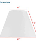Dimensions of Transitional Empire Lamp Shade In Flaxen Linen With Tattersail Pattern, UNO Slip Fitter, Brass Fitter, 6in top, 12in bottom, 9in slant