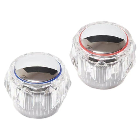 Upgrade Your Dated Faucet With This Easy Acrylic Handle Replacement Kit For Hot And Cold Tap Knobs That Fit 7.5mm Spindles In Kitchens And Bathrooms Without Any Plumbing Work or Special Tools Needed, clear acrylic tap knobs red and blue