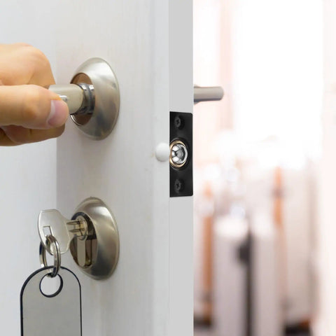 Hidden Ball Catch Door Hardware Kit With Adjustable Positioning, Easy Install 4 Piece Set For Interior Doors, stainless steel latch