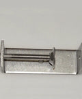 304 stainless steel C-clamp with long threaded screw and side handle; wide jaw opening