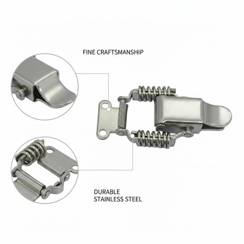 Heavy Duty 304 Stainless Steel Toggle Latch With Double Spring Draw Catch for toolboxes and cabinets, detailed craftsmanship