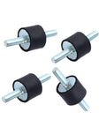 Heavy Duty Rubber Vibration Isolator Mount For Compressors Gasoline Engines Pumps And Welders, Quiet Shock Damper With M6 Threaded Studs, Reduces Noise Vibration And Equipment Wear In Industrial Machines, black rubber isolator mounts with metal studs