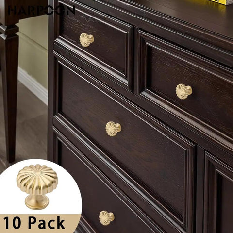10 Pack Vintage Round Cabinet Knobs 1.1 Inch Brushed Brass Drawer And Wardrobe Handles For Kitchen Cabinets And Furniture Hardware Zinc Alloy Durable Easy Install Must Have on dresser