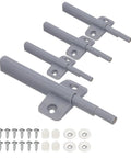Magnetic Push Latches Set For Cabinets And Drawers, Hidden Touch Latch Hardware For Doors And Wardrobes, Gray Finish