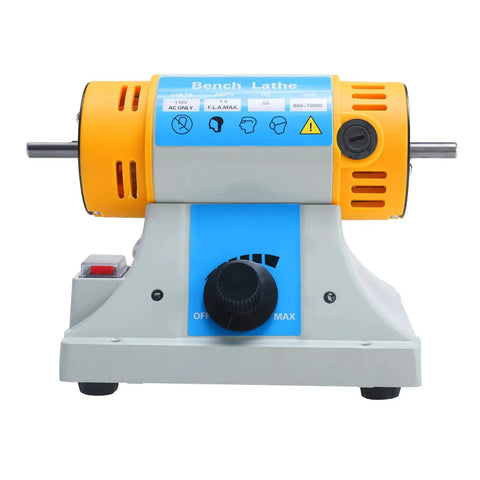 4-1/4 Inch Bench Lathe Buffer Polisher With Dual 4 Inch Buffing Wheels, Beefy 320W Variable Speed Benchtop Jewelry Polisher displayed