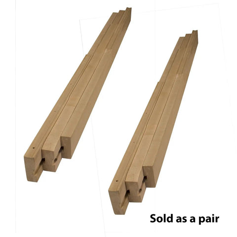 Premium Soft Maple Table Extension Slides Roll Slick As Silk For Dining Rooms Up To Ninety Six Inches image showing wooden glides sold as a pair.