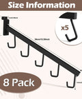 Built Tough Heavy Duty Slatwall Five Hook Waterfall Displays 8 Pack for Retail Merchandising with size information