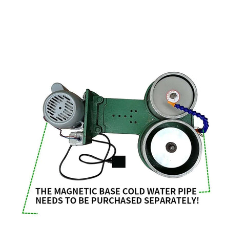 Plug And Play Dual Head Gem Polishing Machine With 250 Watt Motor For Stone Faceting and Flat Grinding Featuring 6 Inch And 8 Inch Compatible Discs for Smooth Results Daily, top view.