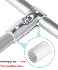20 Sets T Pipe Clamp Fittings For Half Inch EMT Conduit With PE Adapter Shims Bolts And Nuts Included Electrogalvanized Low Carbon Steel Silver Finish