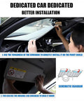 User demonstrating installation of Sturdy Premium Foldable Windshield Sun Shade For Mg Zs Ev on car front shield.