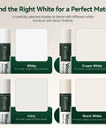 Slick White Wood Filler Sticks 4 Pack Putty for Furniture and Floor Repair showing four shades: White, Cream White, Ivory, and Warm White.