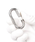 2.3 Inch Stainless Steel Chain Quick Links Set Of 5 With 1/4 Inch Locking Carabiners Chain Hooks in hand view